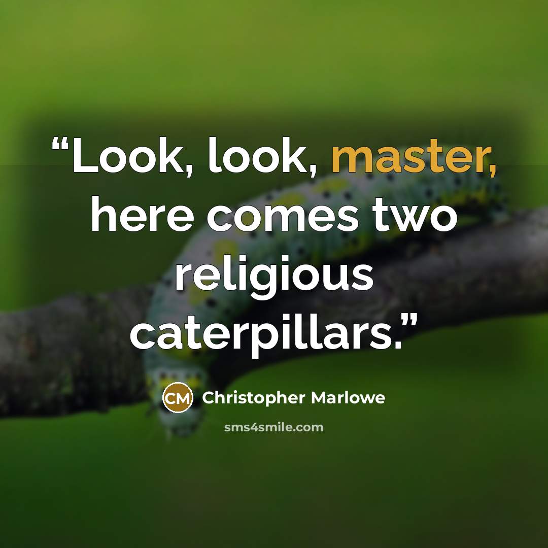 “Look, look, master, here comes two religious caterpillars.” quote by Christopher Marlowe