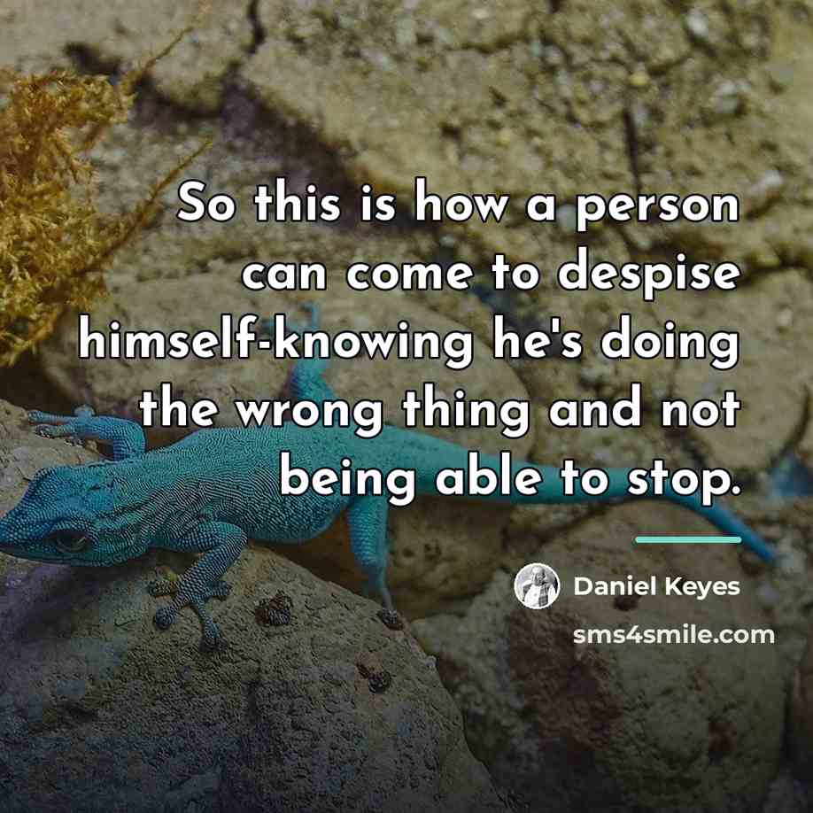 “So this is how a person can come to despise…” quote by Daniel Keyes