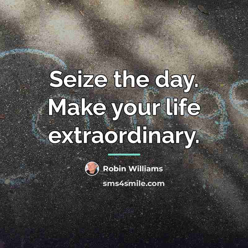 “Seize the day. Make your life extraordinary.…” quote by Robin Williams