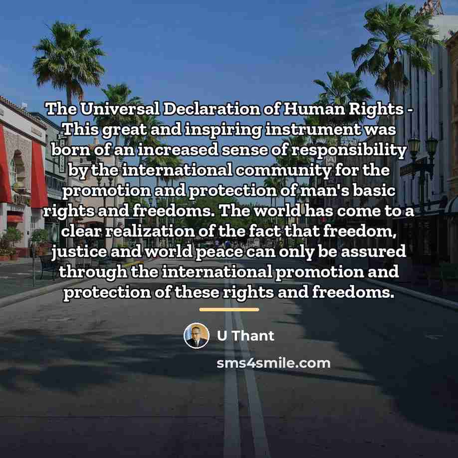 “The Universal Declaration of Human Rights - This great and…” quote by U Thant