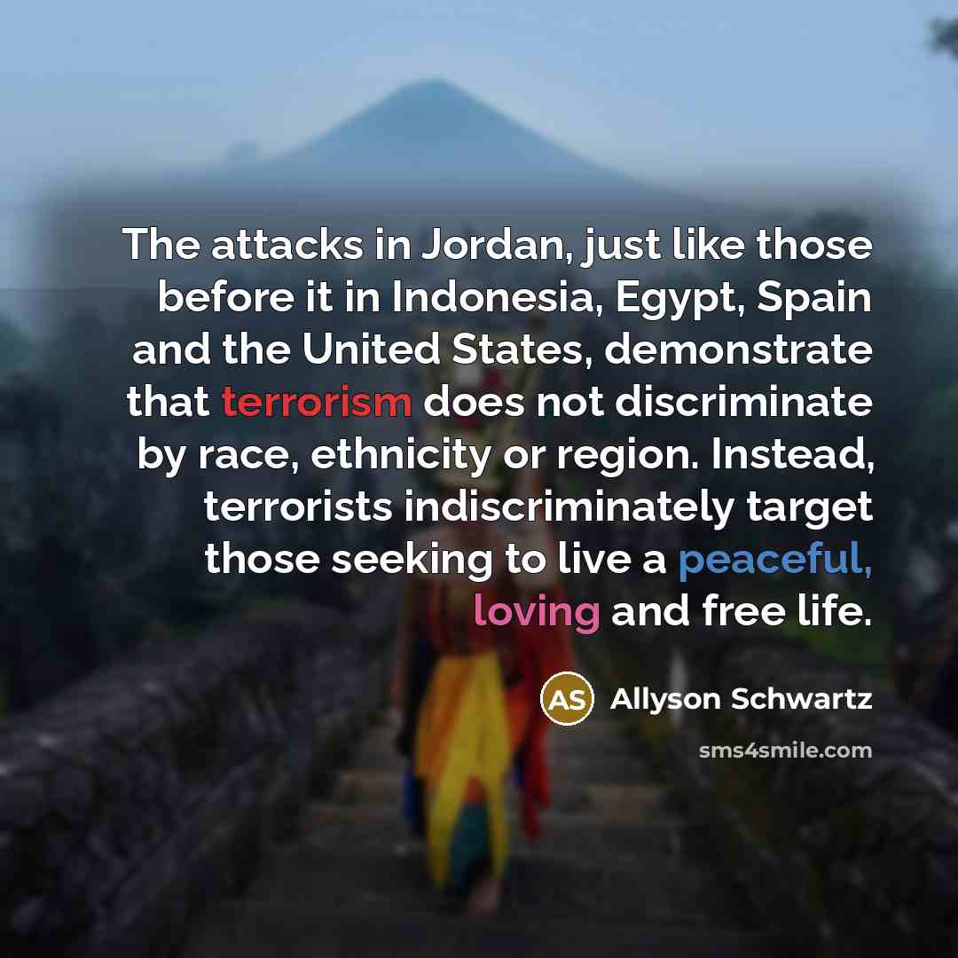 “The attacks in Jordan, just like those before it in…” quote by Allyson Schwartz