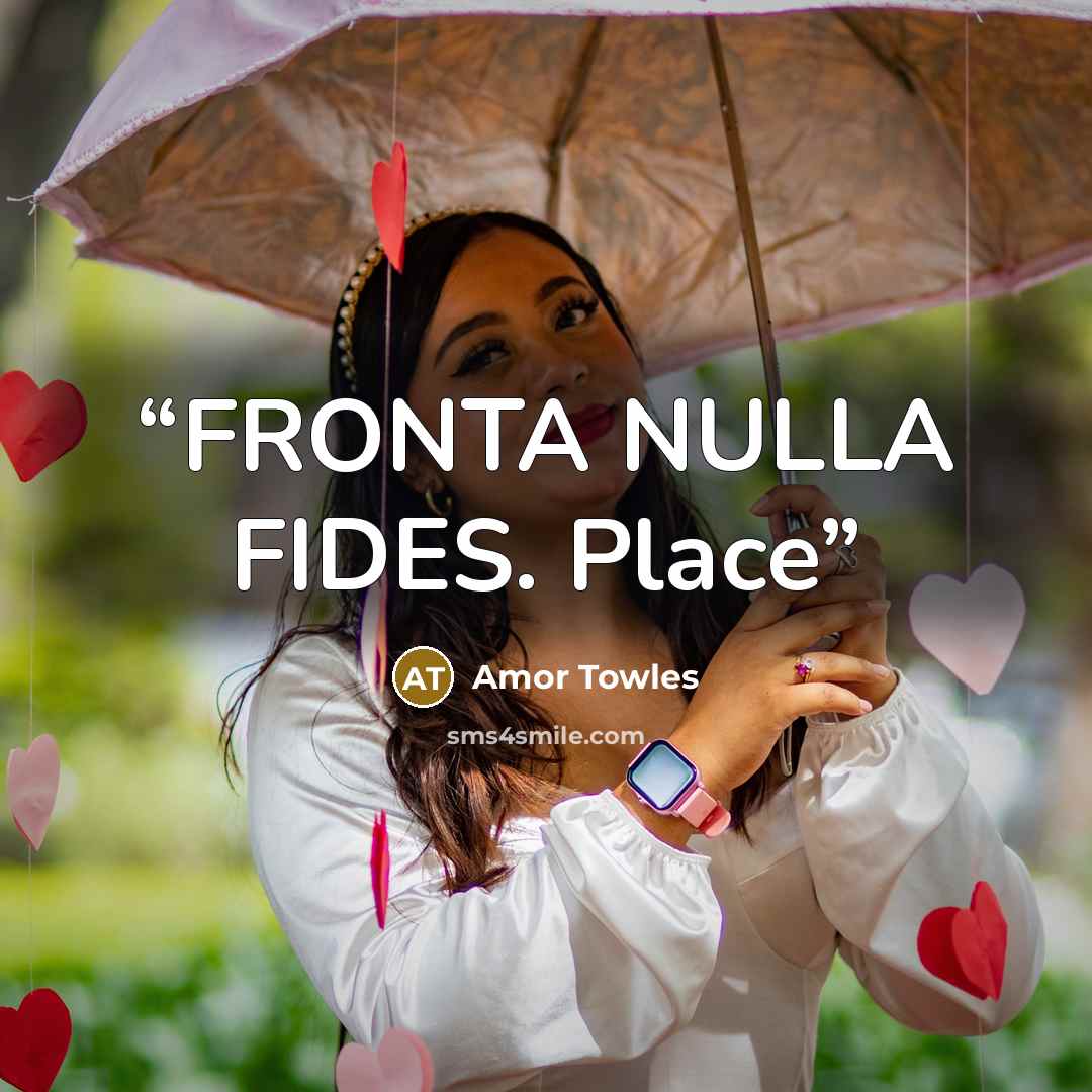 “FRONTA NULLA FIDES. Place” quote by Amor Towles