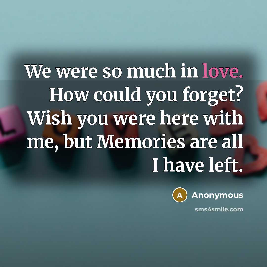 “We were so much in love. How could you forget?…” quote by Anonymous