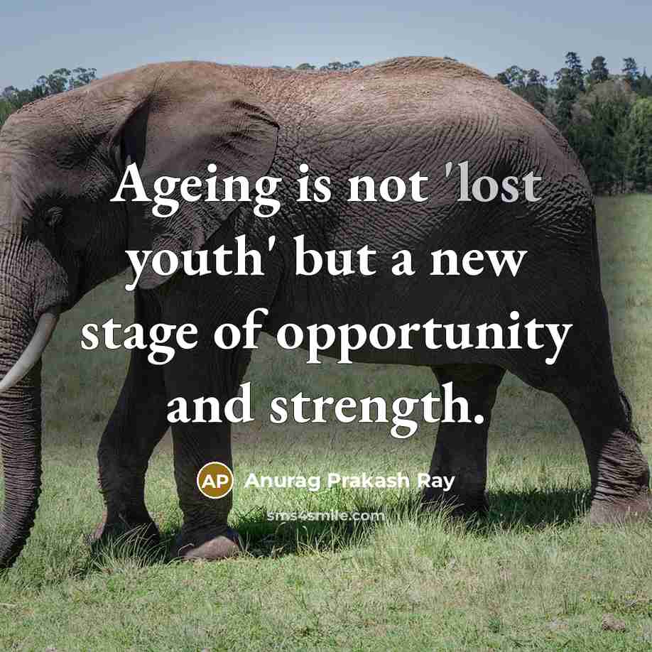 “Ageing is not 'lost youth' but a new stage of…” quote by Anurag Prakash Ray
