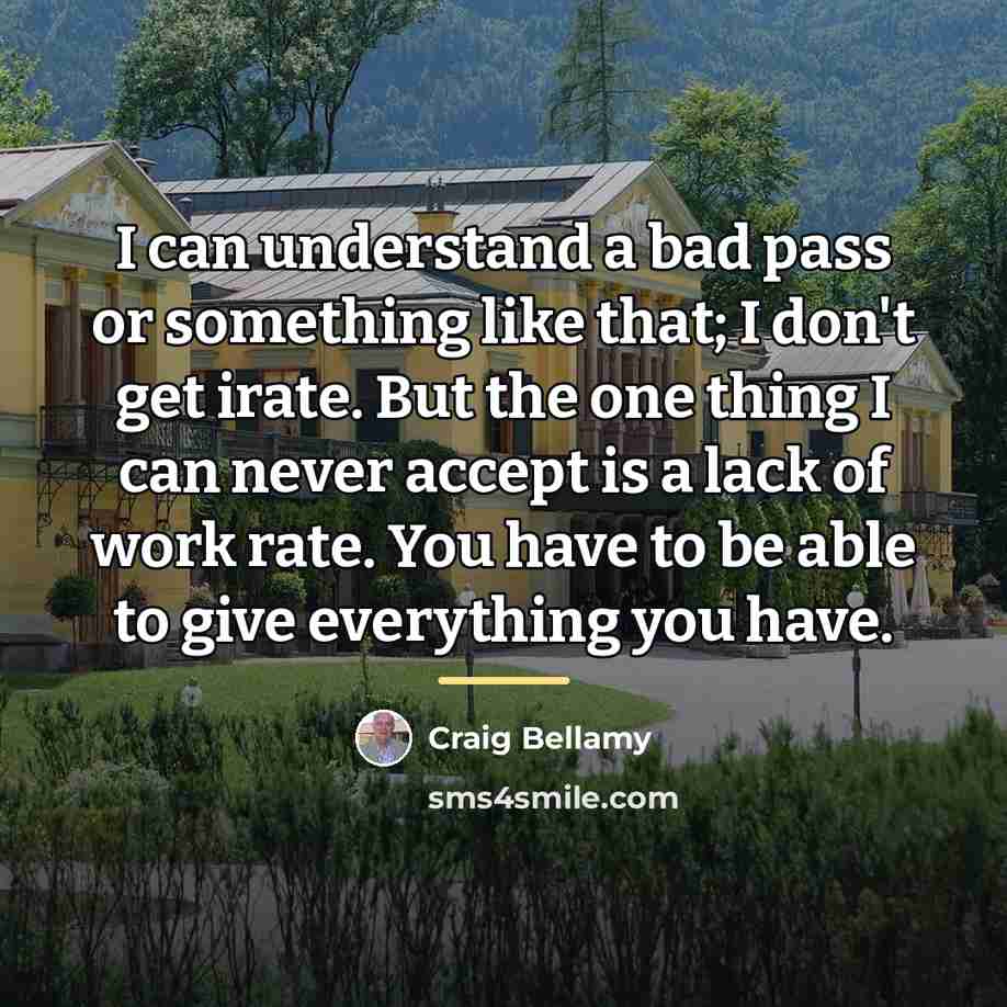 “I can understand a bad pass or something like that;…” quote by Craig Bellamy