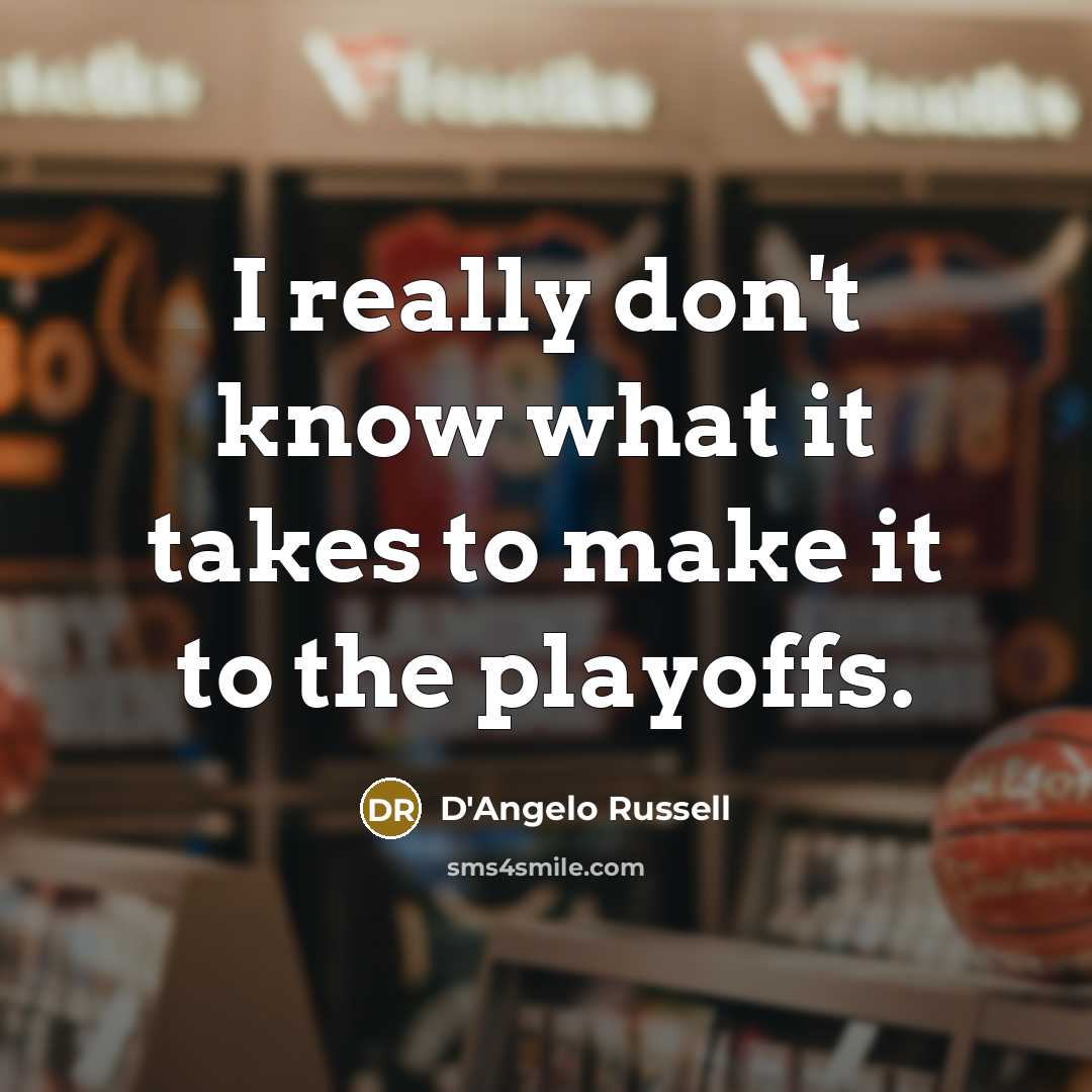 “I really don't know what it takes to make it to the playoffs.” quote by D'Angelo Russell