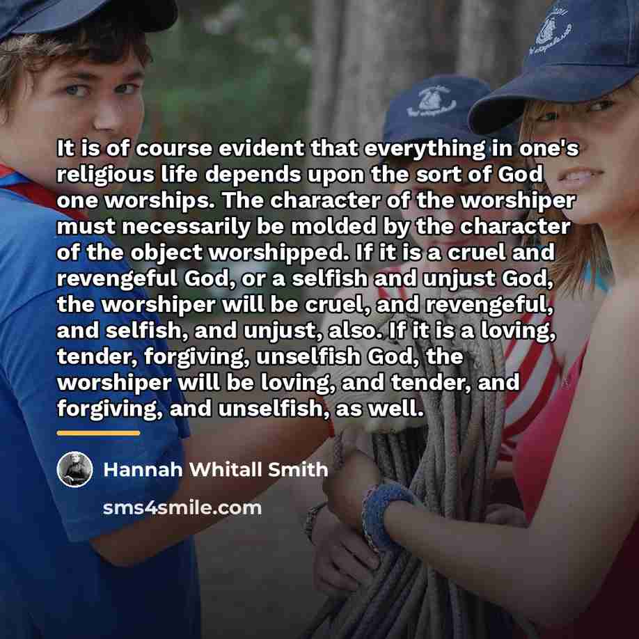“It is of course evident that everything in one's religious…” quote by Hannah Whitall Smith
