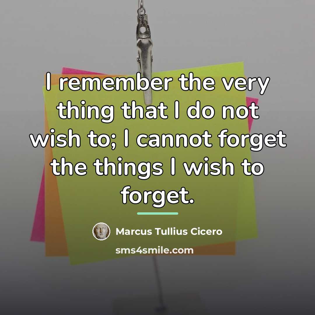 “I remember the very thing that I do not wish…” quote by Marcus Tullius Cicero