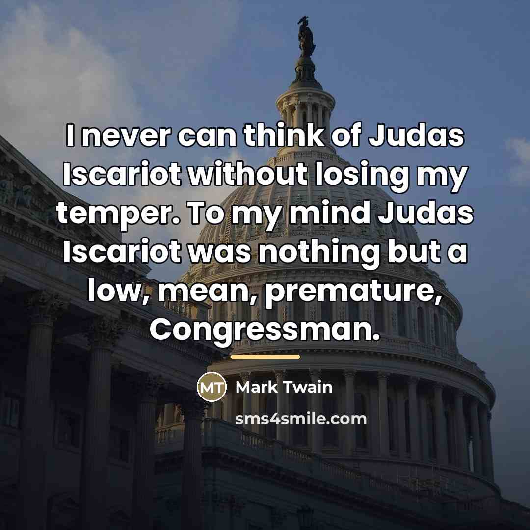 “I never can think of Judas Iscariot without losing my…” quote by Mark Twain