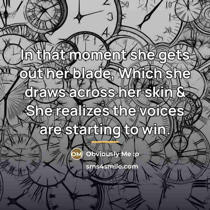 “In that moment she gets out her blade, Which she…” quote by Obviously Me :p
