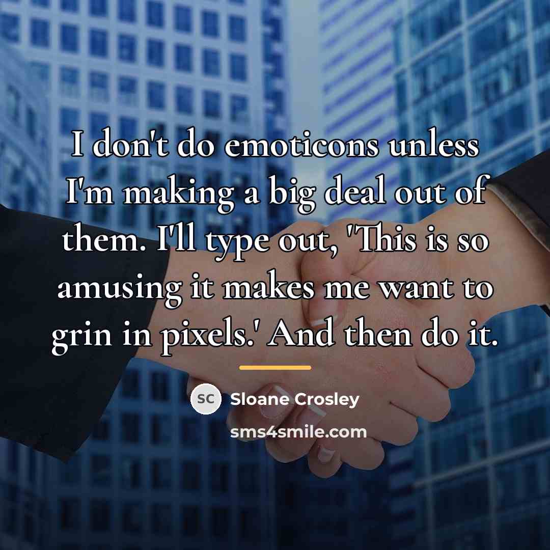 “I don't do emoticons unless I'm making a big deal…” quote by Sloane Crosley