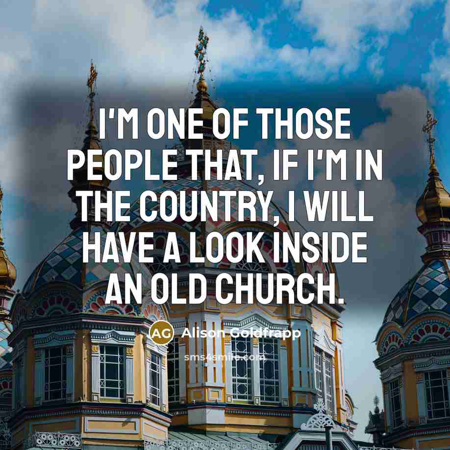 “I'm one of those people that, if I'm in the…” quote by Alison Goldfrapp