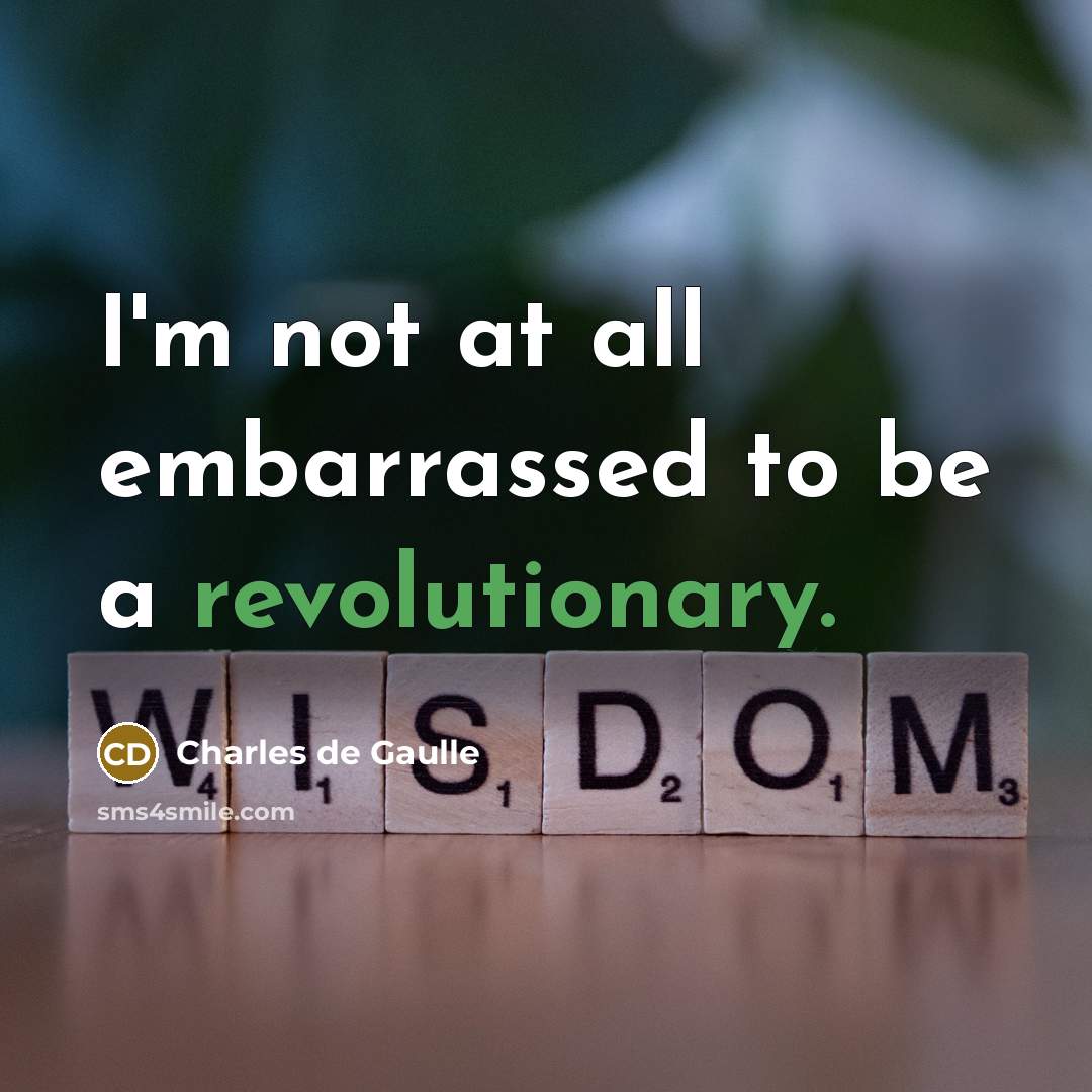 “I'm not at all embarrassed to be a revolutionary.…” quote by Charles de Gaulle