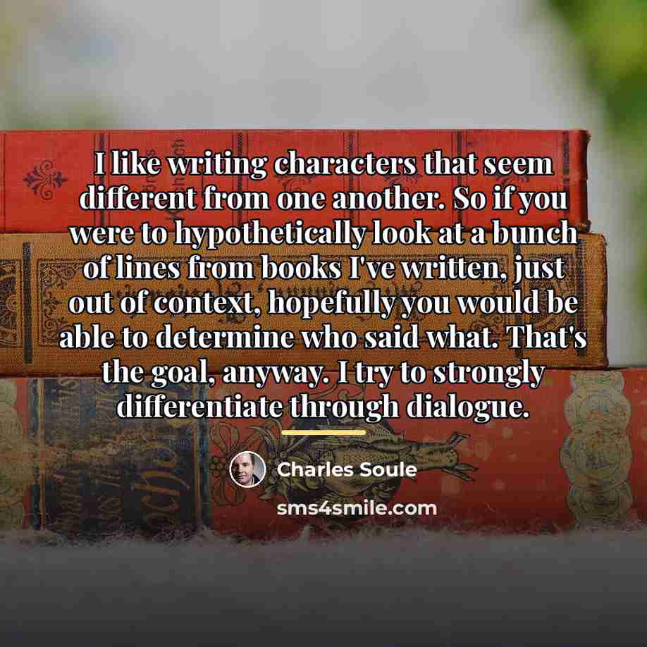“I like writing characters that seem different from one another.…” quote by Charles Soule