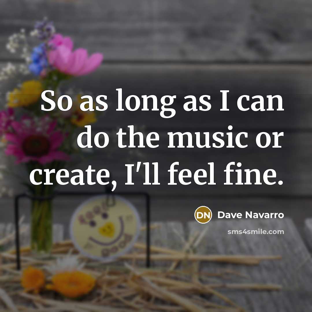 “So as long as I can do the music or…” quote by Dave Navarro