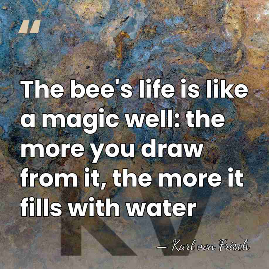 The bee's life is like a magic well: the more you draw&hellip; - Karl von Frisch