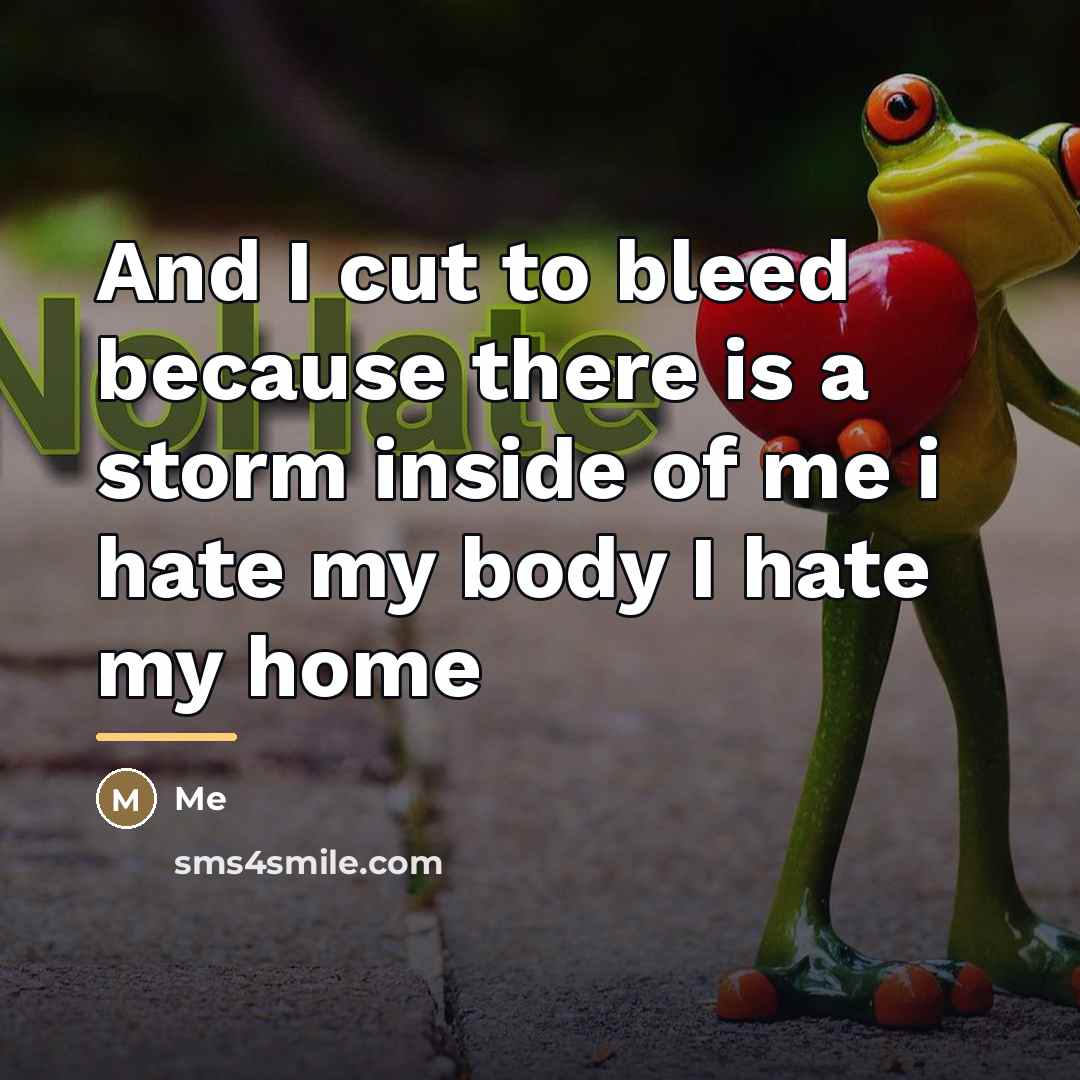 “And I cut to bleed because there is a storm…” quote by ME