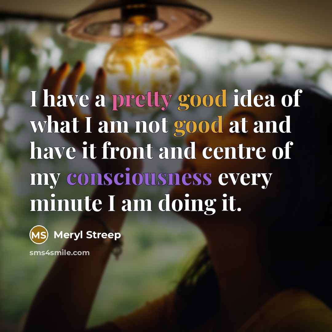 “I have a pretty good idea of what I am…” quote by Meryl Streep