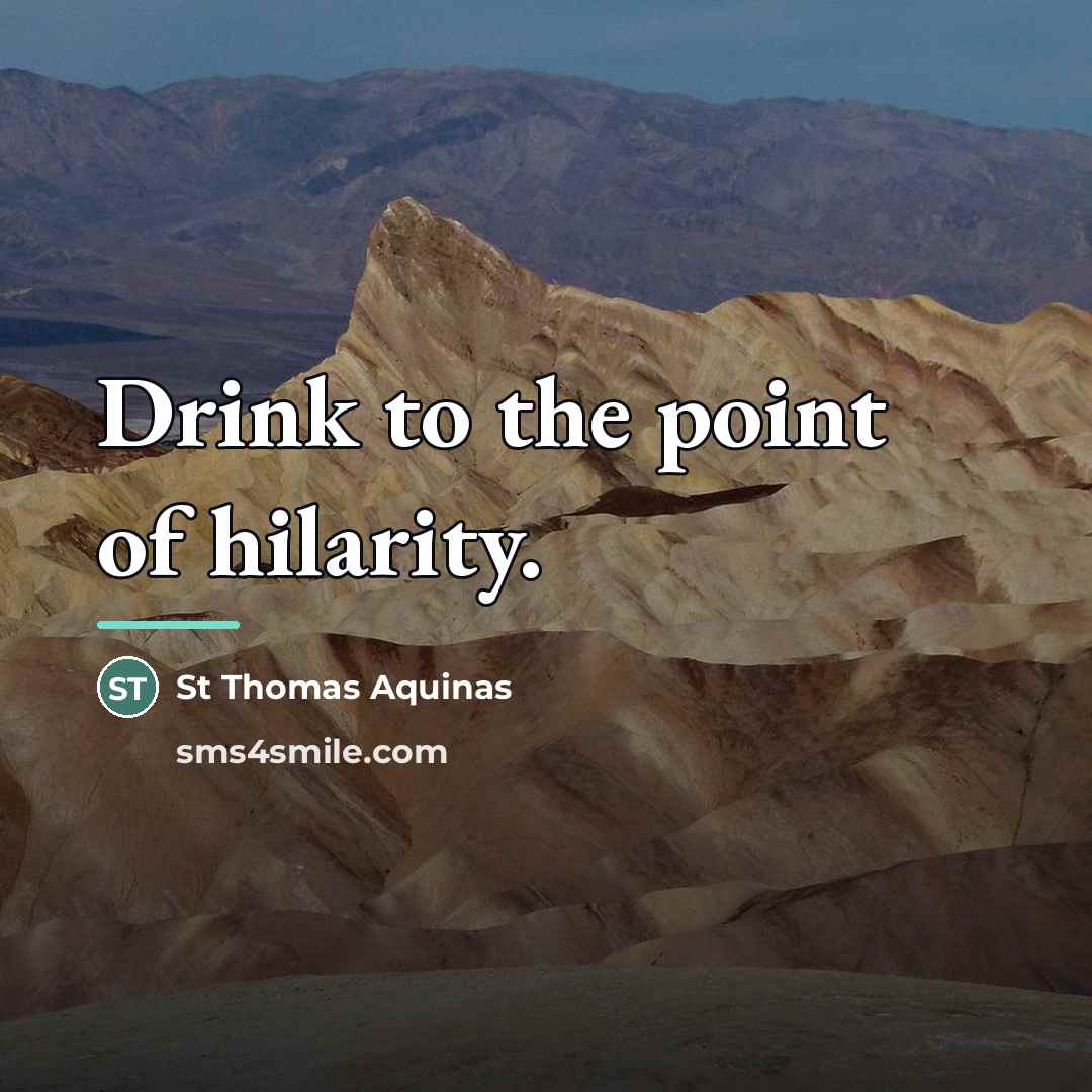 “Drink to the point of hilarity.…” quote by St Thomas Aquinas