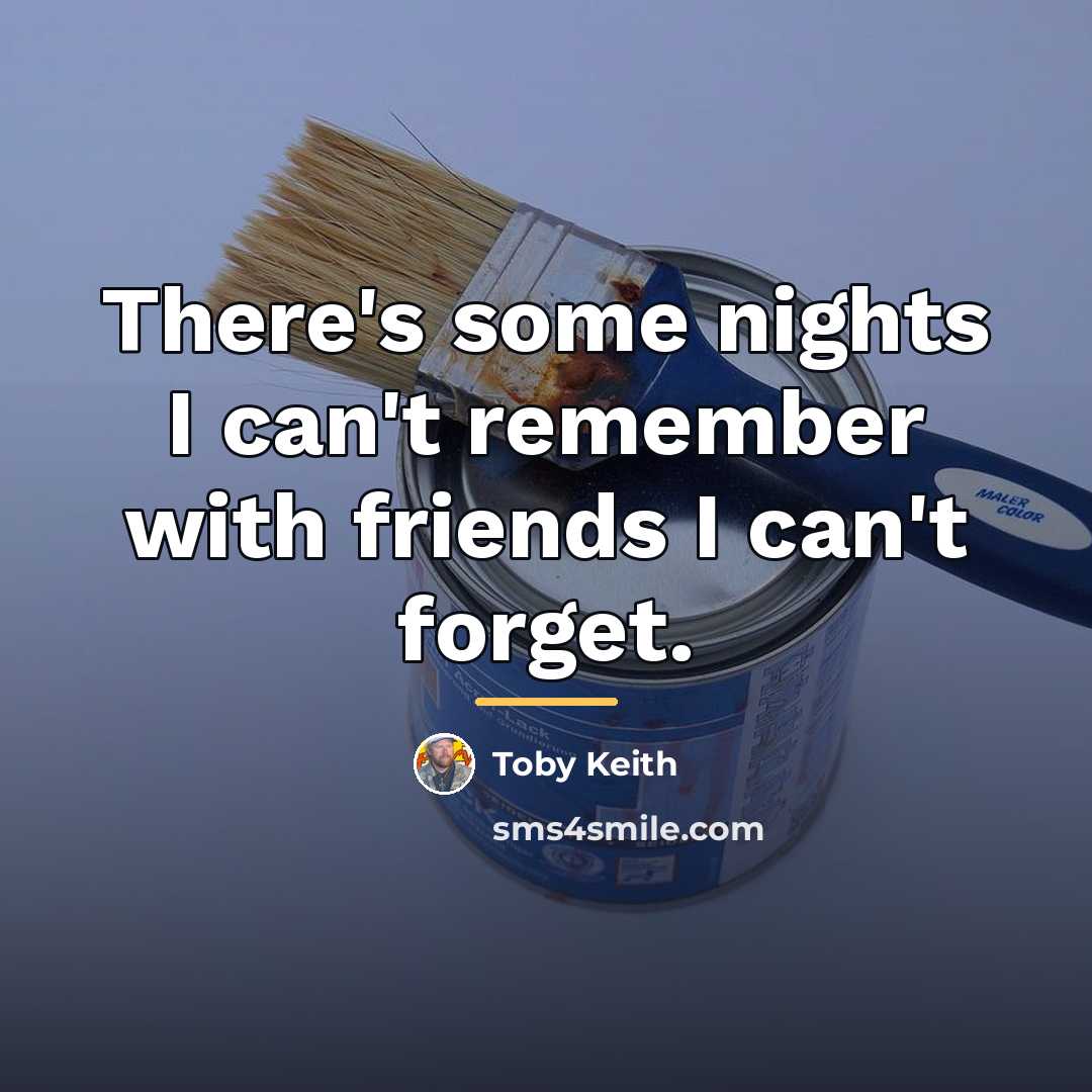 “There's some nights I can't remember with friends I can't…” quote by Toby Keith