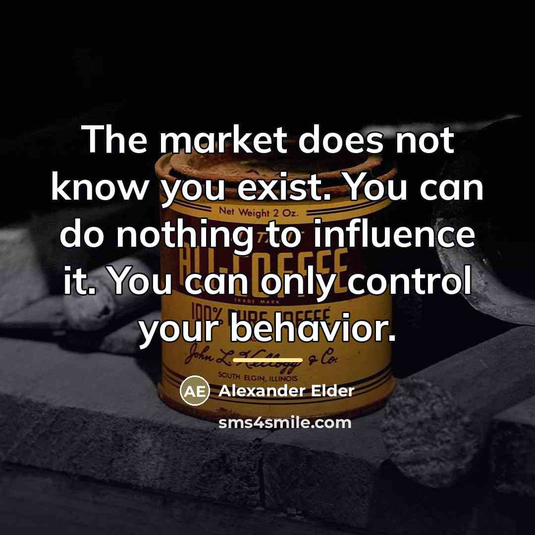 “The market does not know you exist. You can do…” quote by Alexander Elder