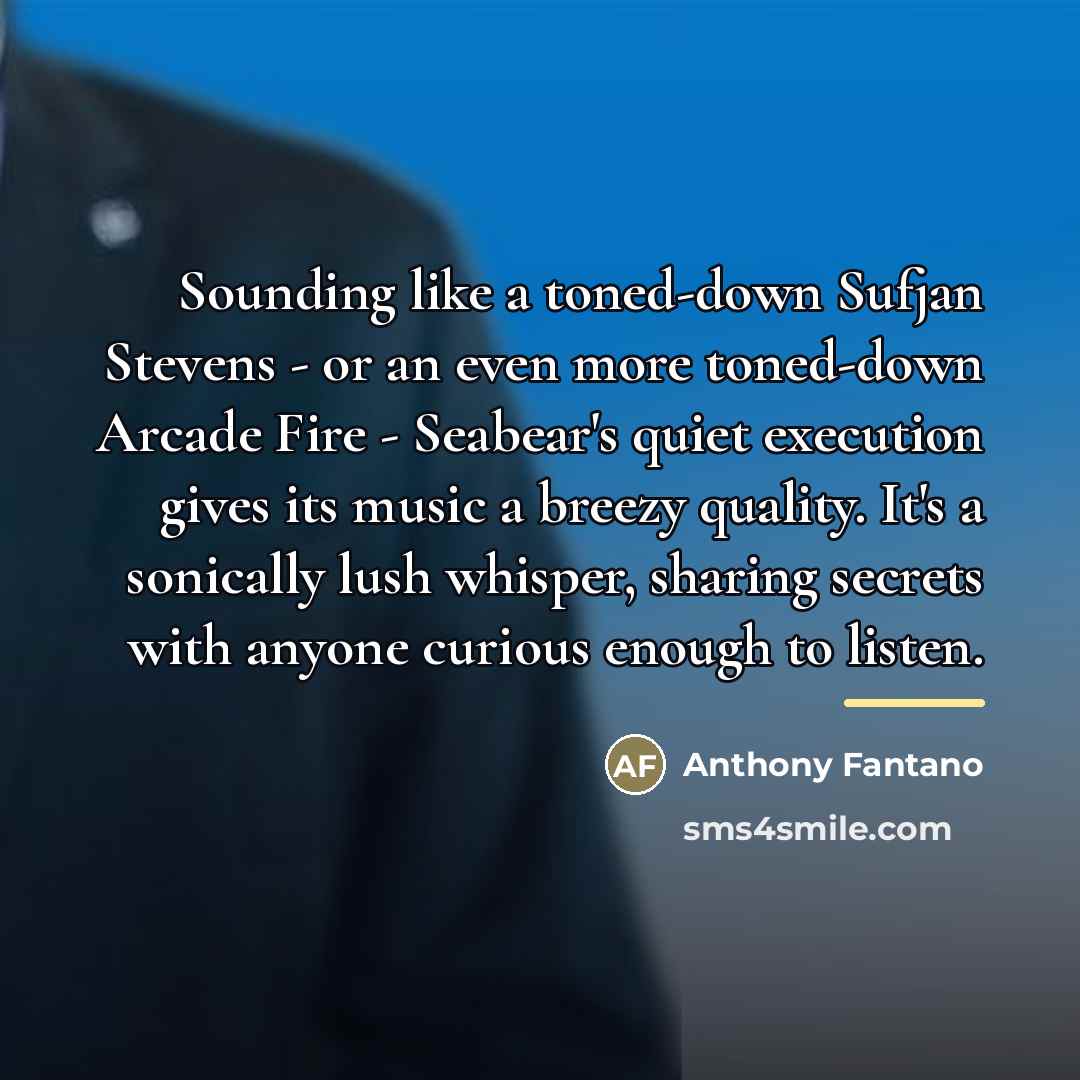 “Sounding like a toned-down Sufjan Stevens - or an even…” quote by Anthony Fantano