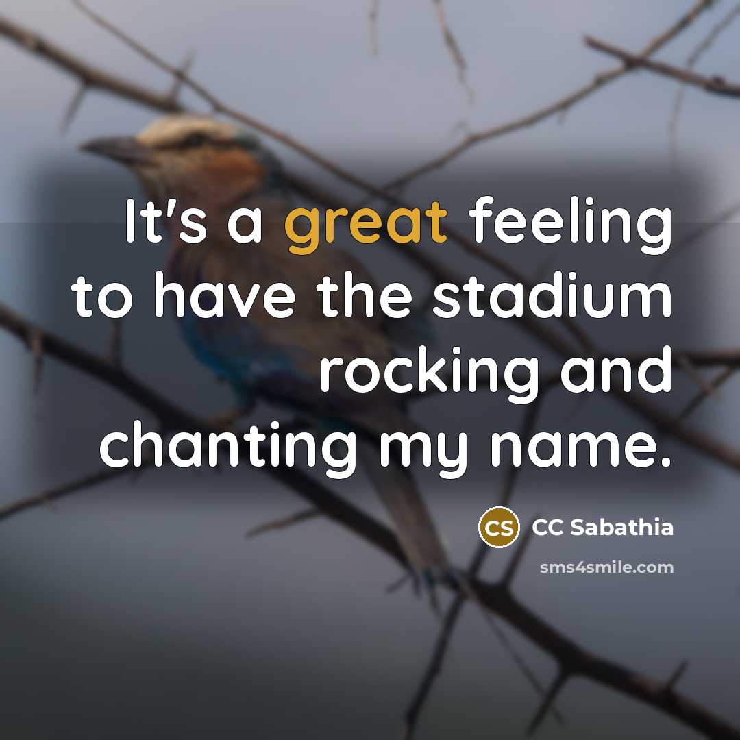 “It's a great feeling to have the stadium rocking and…” quote by CC Sabathia