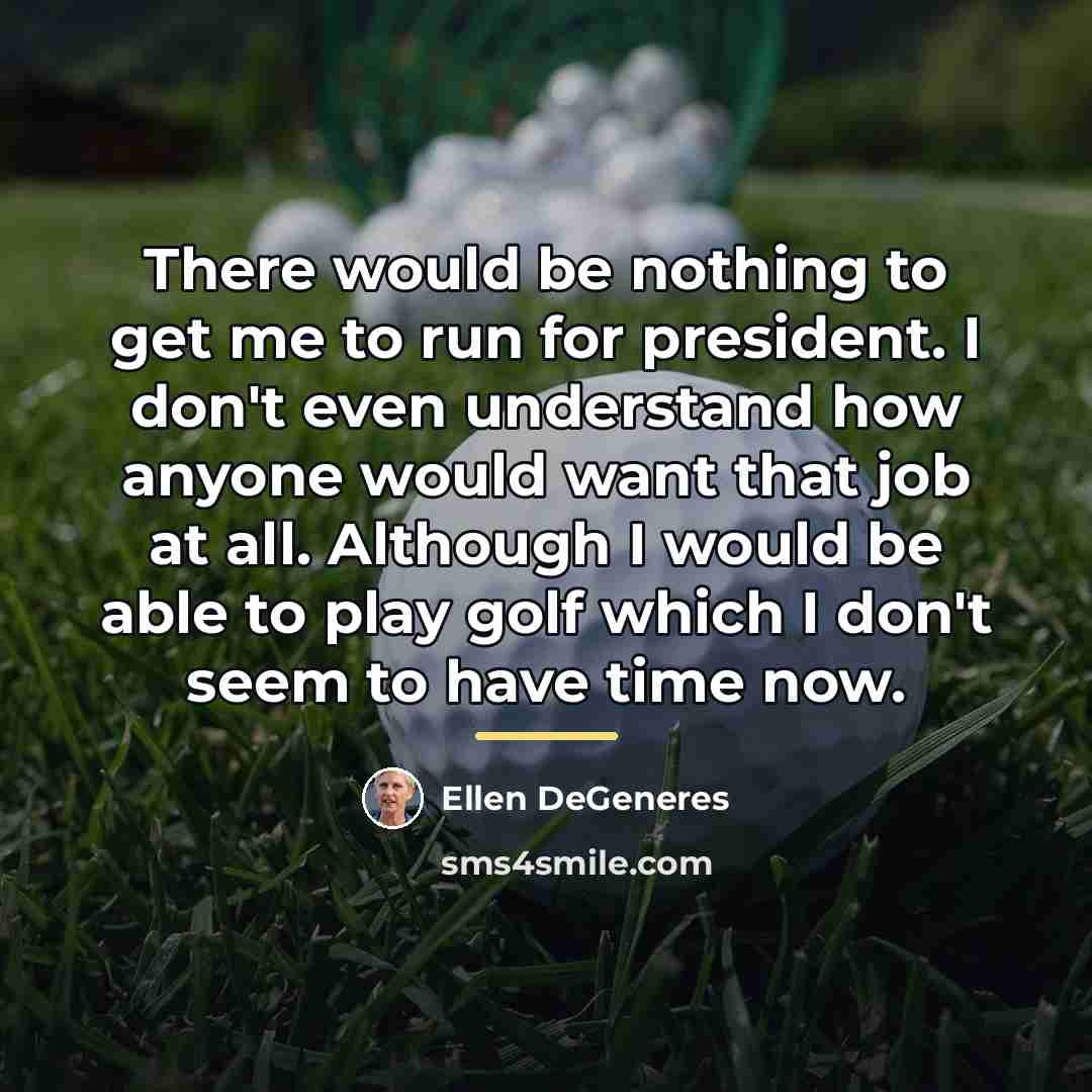 “There would be nothing to get me to run for…” quote by Ellen DeGeneres