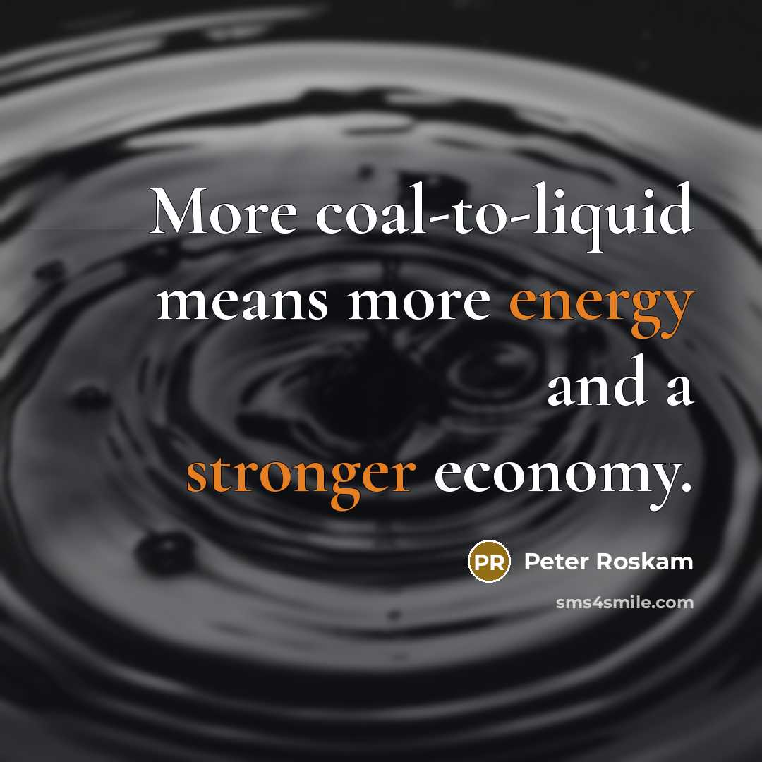 “More coal-to-liquid means more energy and a stronger economy.” quote by Peter Roskam