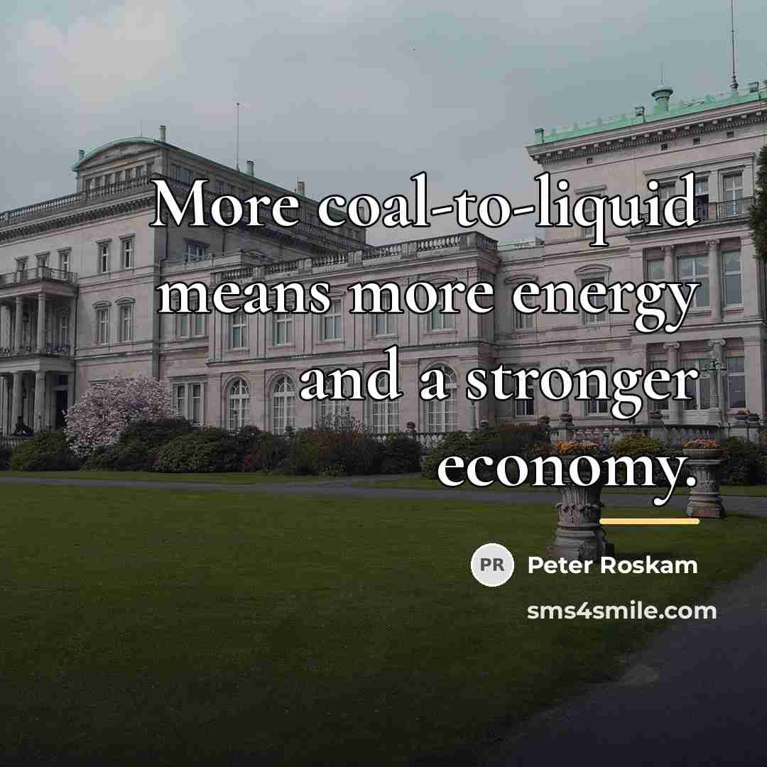 “More coal-to-liquid means more energy and a stronger economy.…” quote by Peter Roskam
