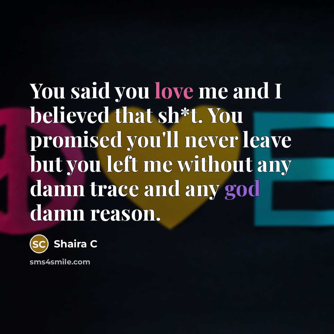 “You said you love me and I believed that sh*t.…” quote by Shaira C