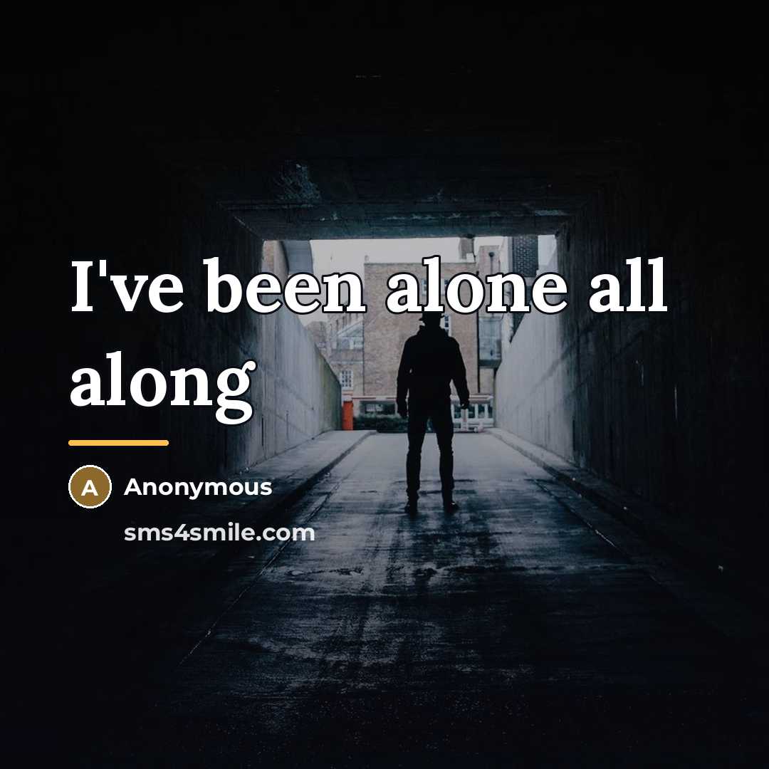 “I've been alone all along…” quote by Anonymous