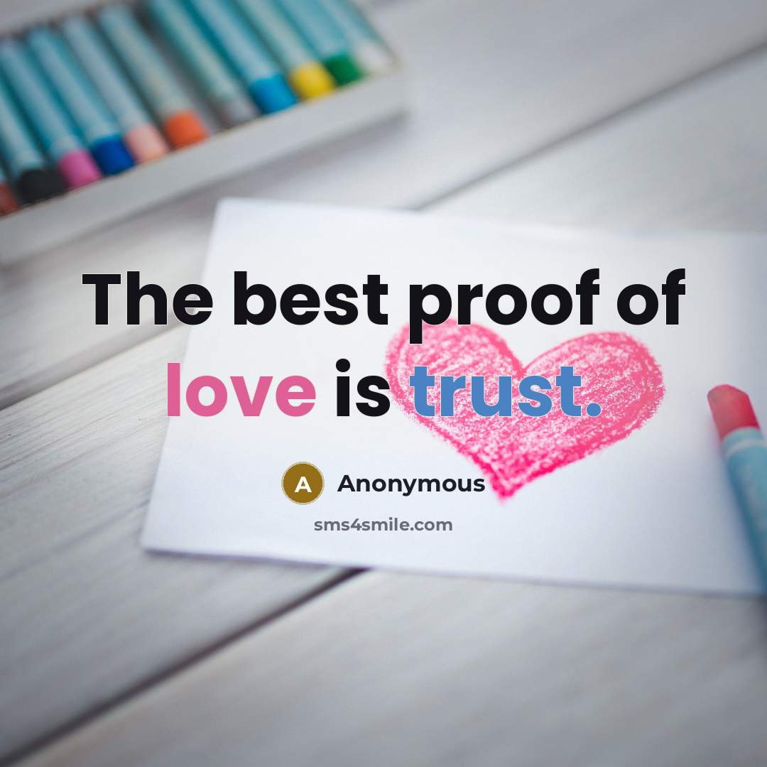 “The best proof of love is trust.…” quote by Anonymous