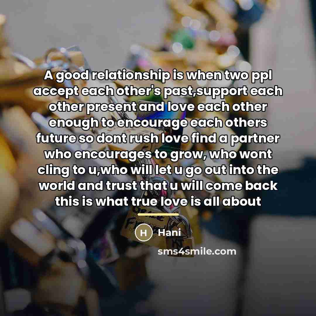 “A good relationship is when two ppl accept each other's…” quote by Hani