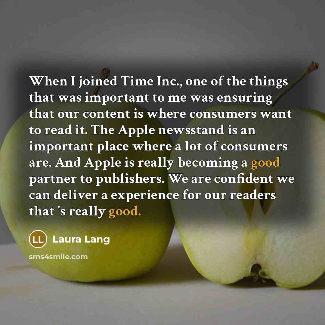 “When I joined Time Inc., one of the things that…” quote by Laura Lang