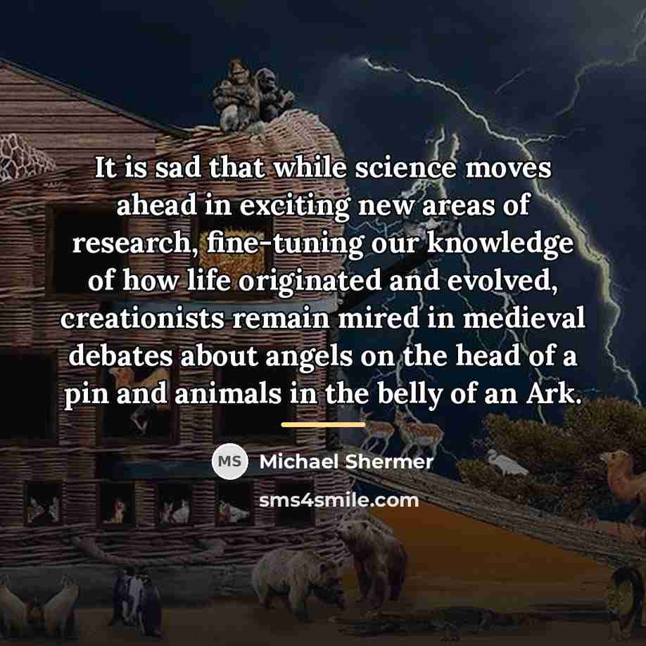 “It is sad that while science moves ahead in exciting…” quote by Michael Shermer