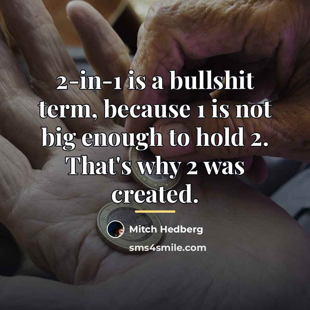 “2-in-1 is a bullshit term, because 1 is not big…” quote by Mitch Hedberg