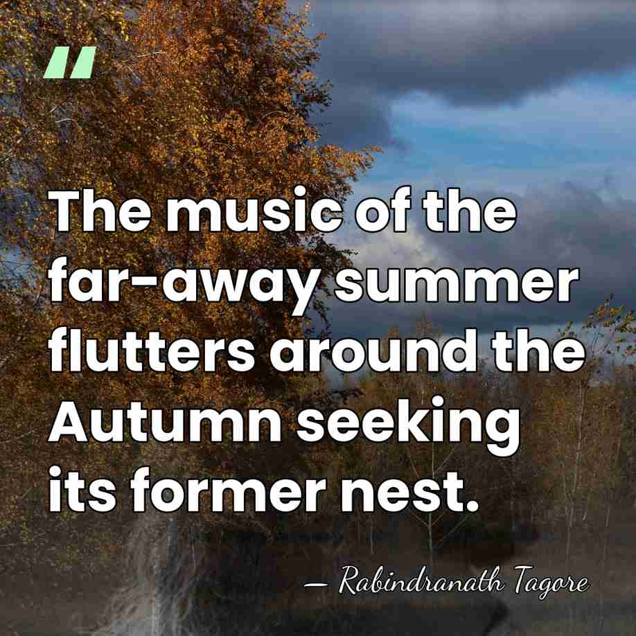 The music of the far-away summer flutters around the Autumn seeking its&hellip; - Rabindranath Tagore