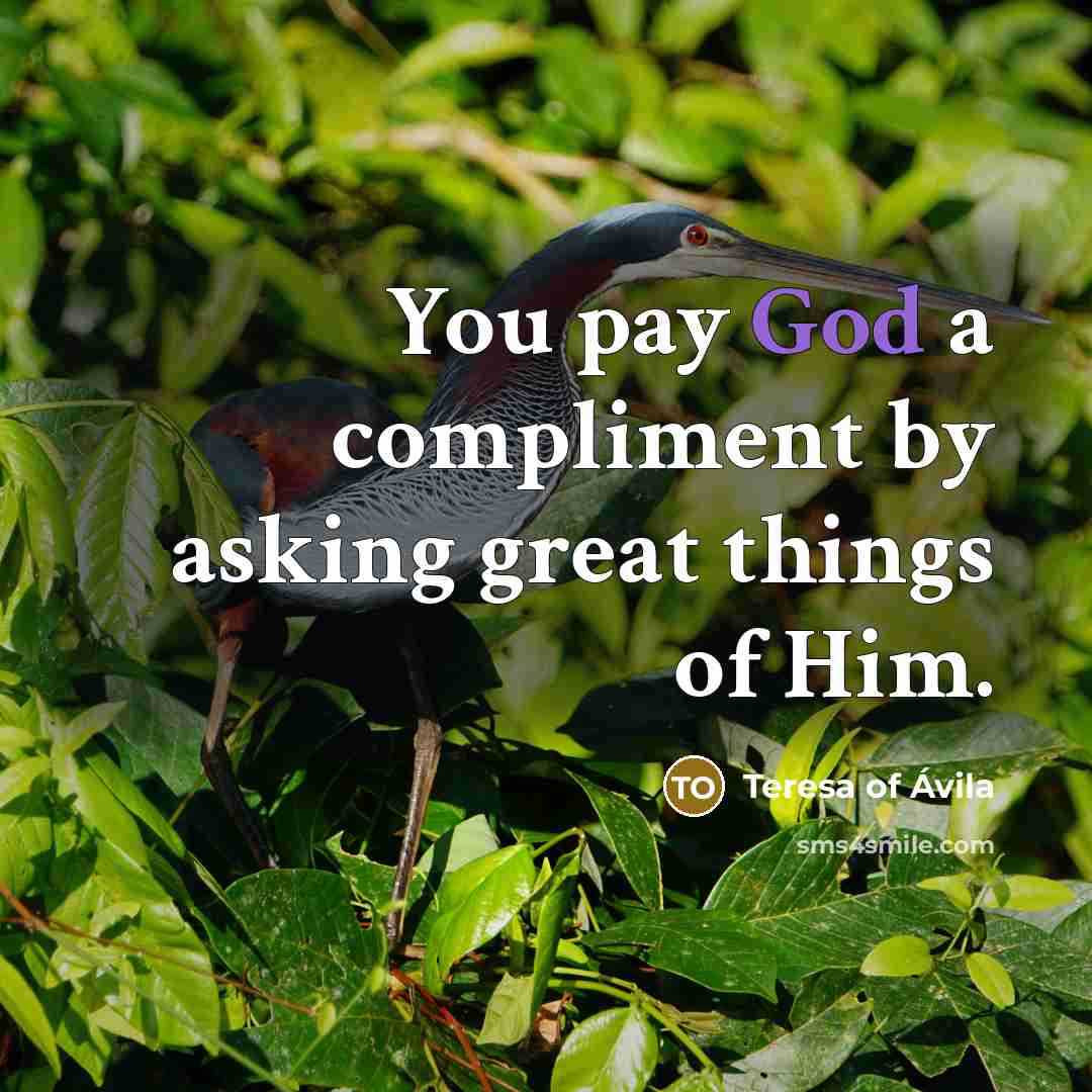 “You pay God a compliment by asking great things of…” quote by Teresa of Avila