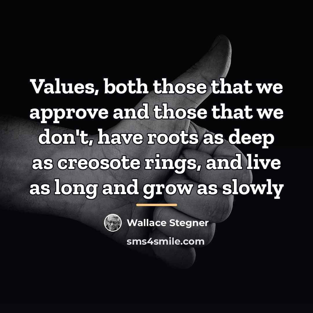 “Values, both those that we approve and those that we…” quote by Wallace Stegner