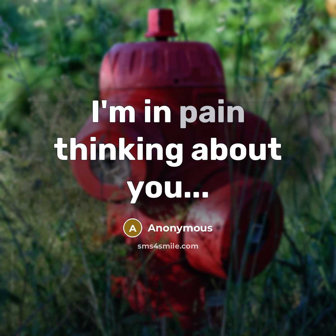 “I'm in pain thinking about you...…” quote by Anonymous