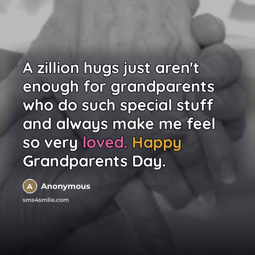 “A zillion hugs just aren't enough for grandparents who do…” quote by Anonymous