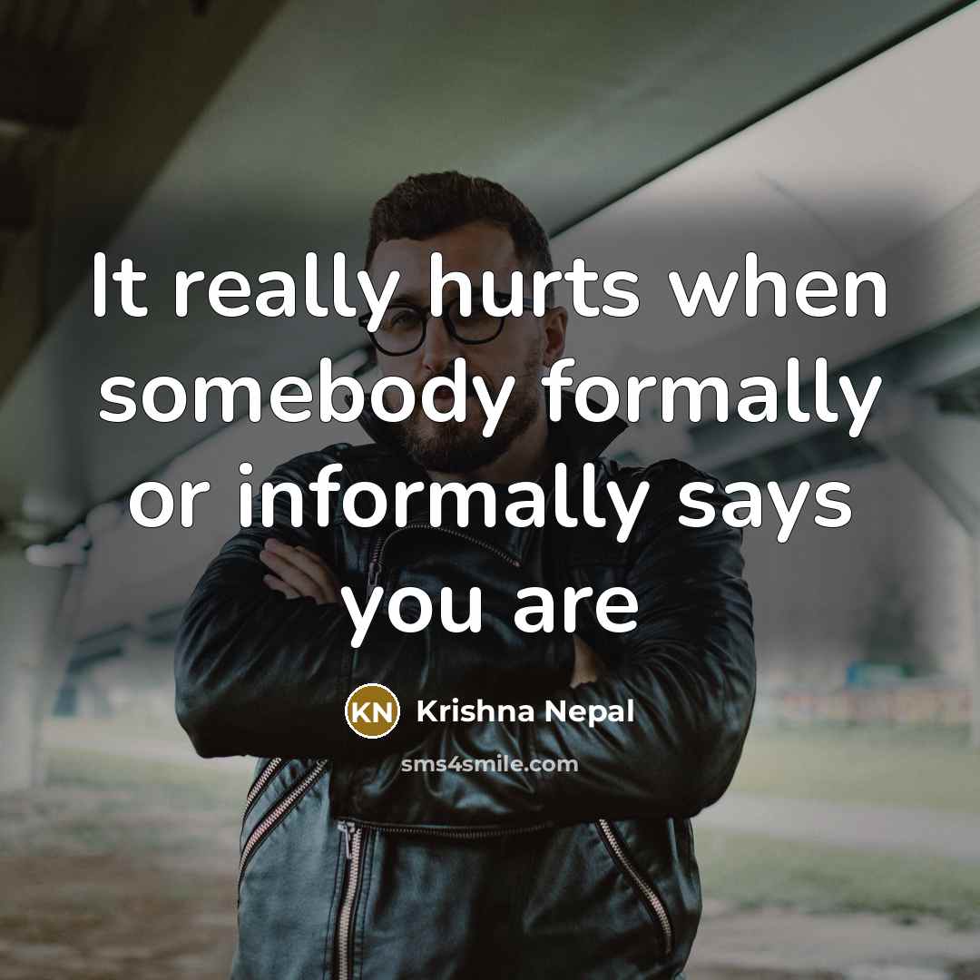 “It really hurts when somebody formally or informally says you are” quote by Krishna Nepal
