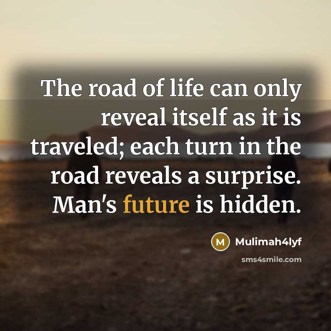 “The road of life can only reveal itself as it…” quote by Mulimah4lyf