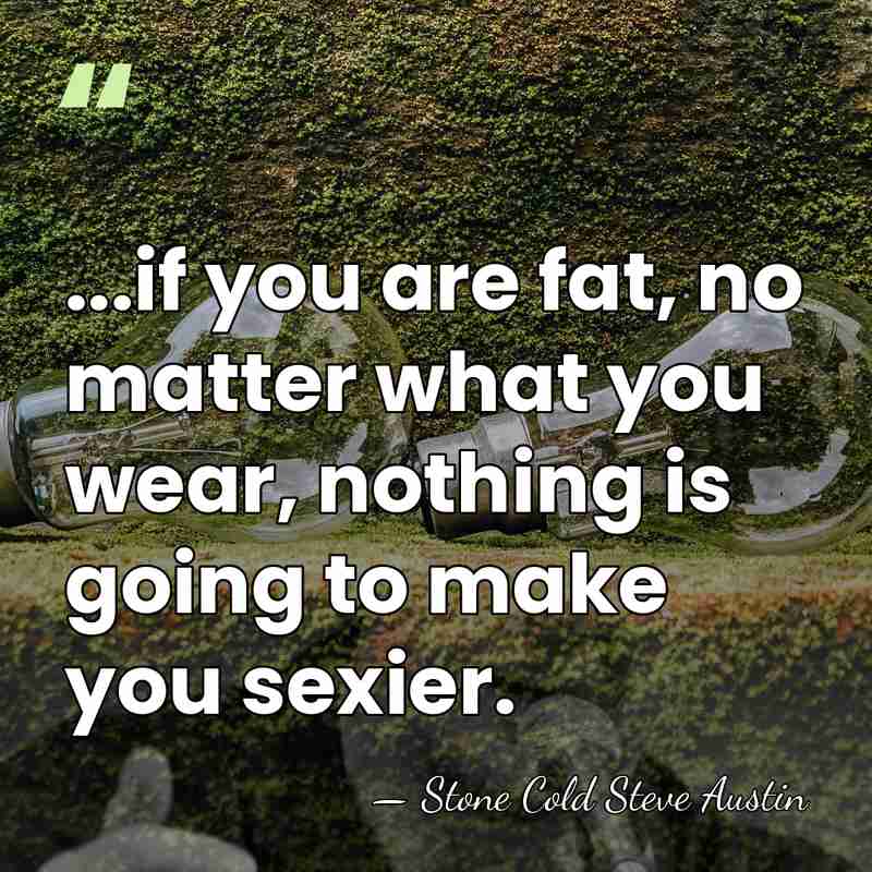 ...if you are fat, no matter what you wear, nothing is going&hellip; - Stone Cold Steve Austin