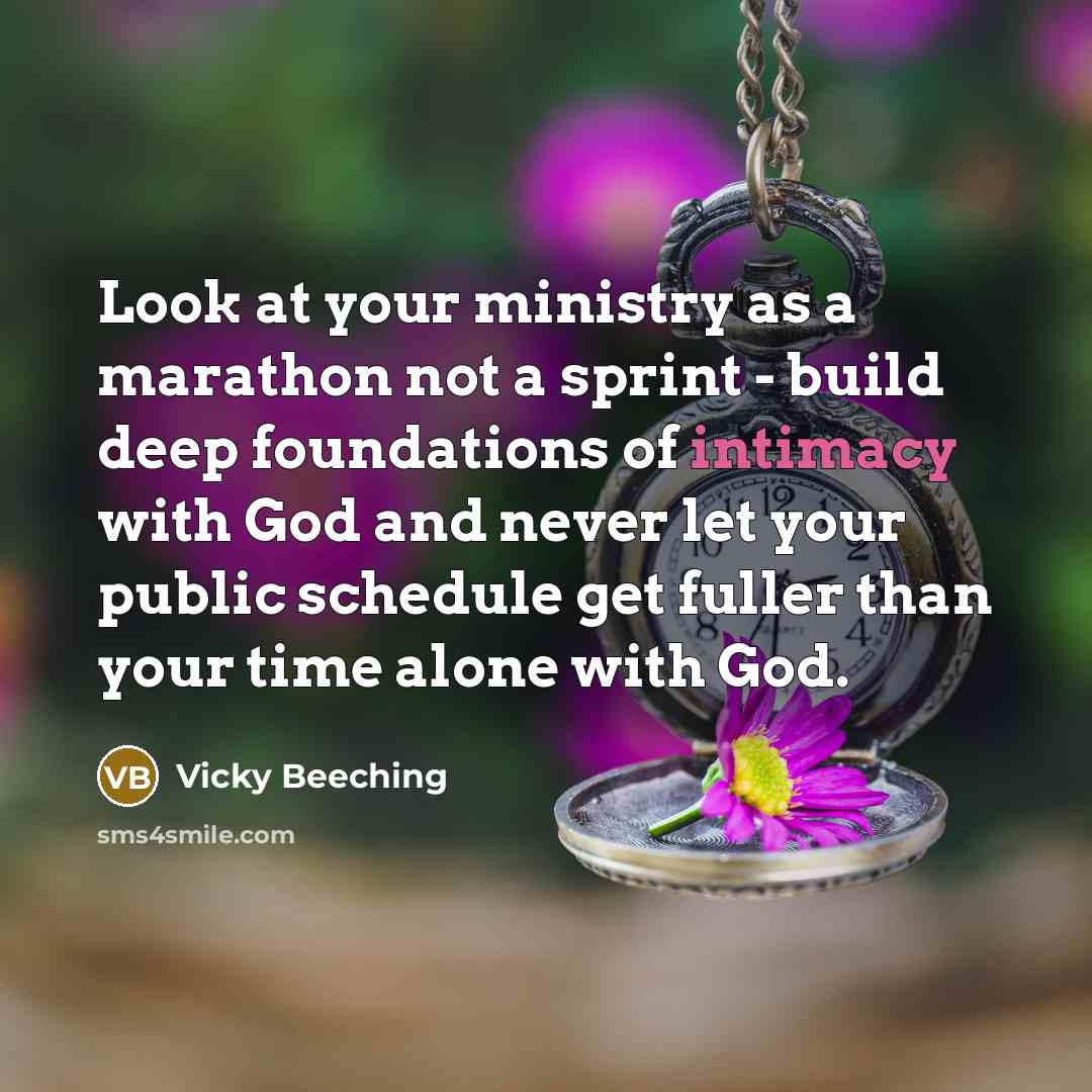 “Look at your ministry as a marathon not a sprint…” quote by Vicky Beeching