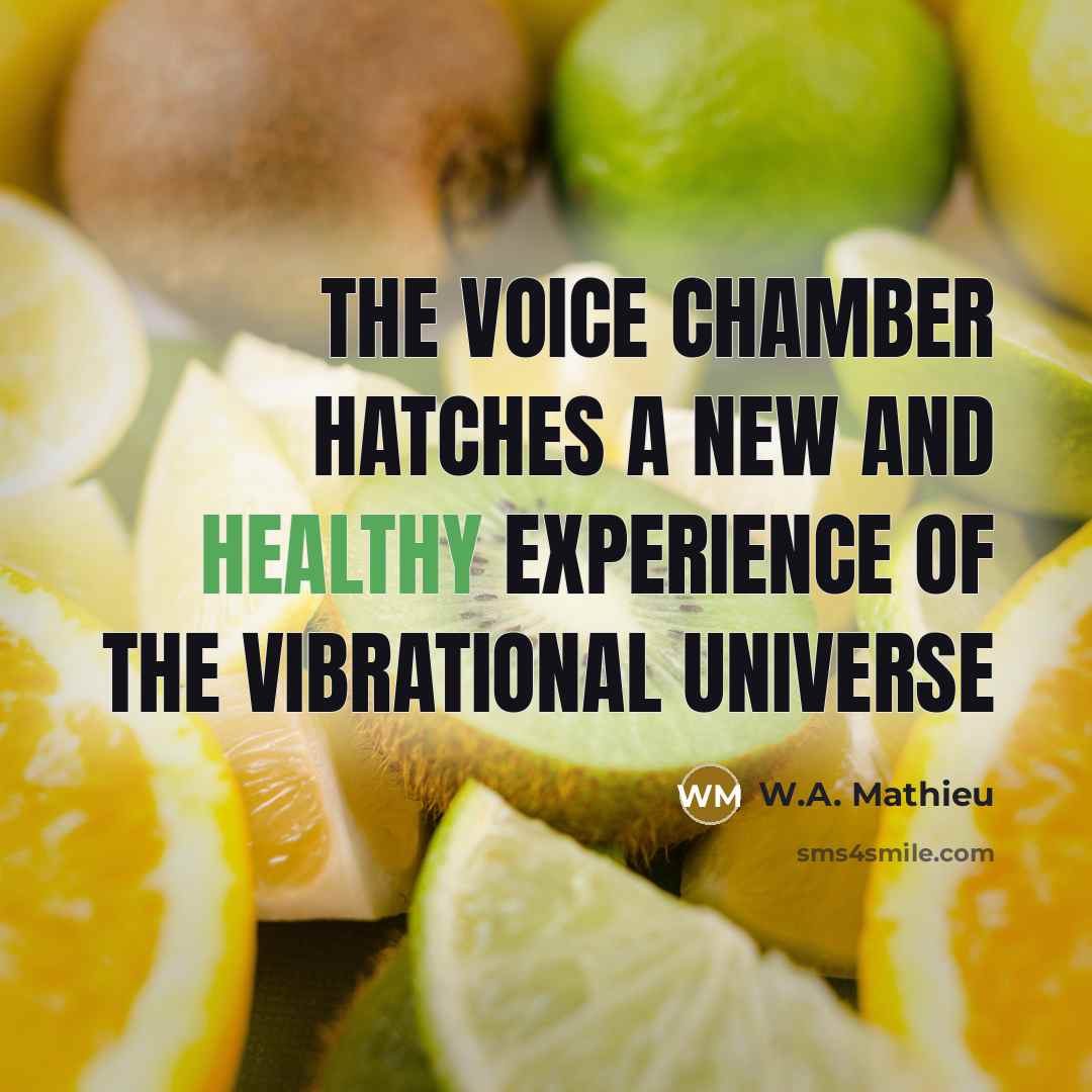 “The Voice Chamber hatches a new and healthy experience of…” quote by W.A. Mathieu