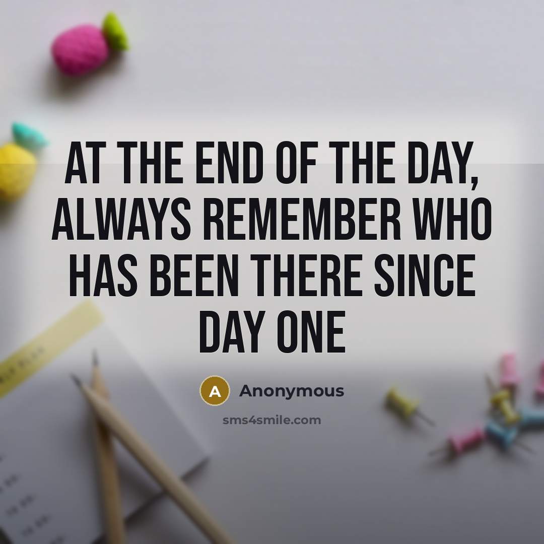 “At the end of the day, always remember who has…” quote by Anonymous