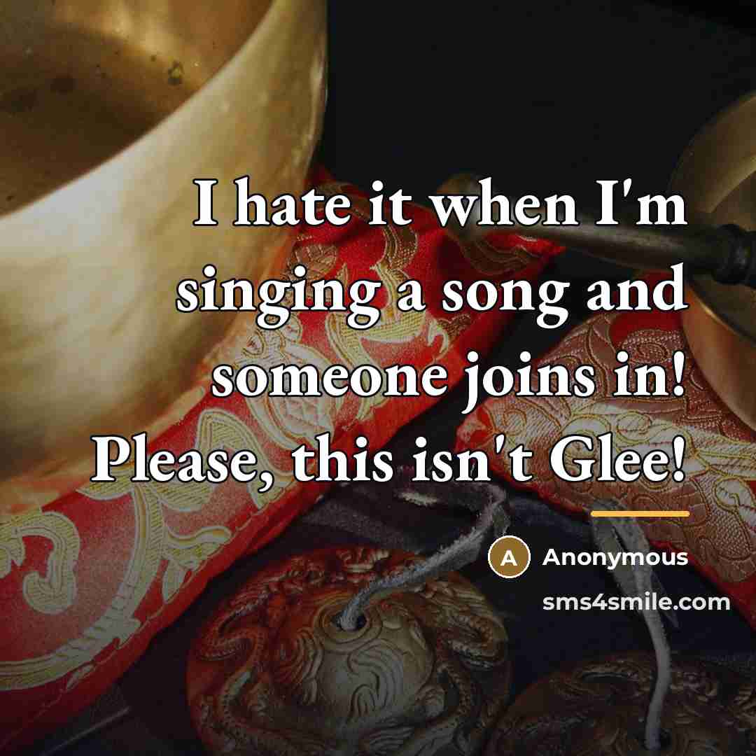 “I hate it when I'm singing a song and someone…” quote by Anonymous