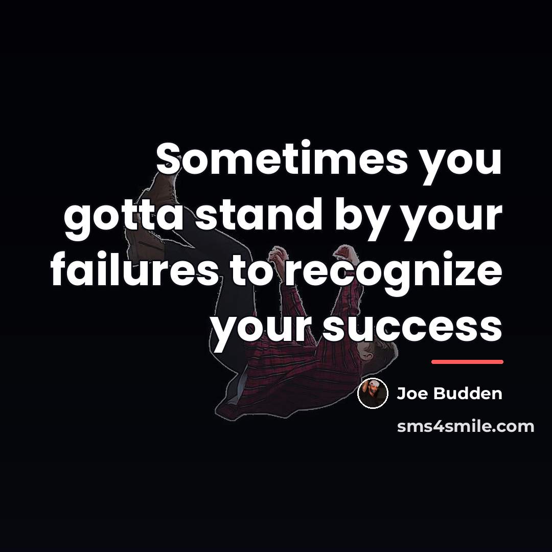 “Sometimes you gotta stand by your failures to recognize your…” quote by Joe Budden